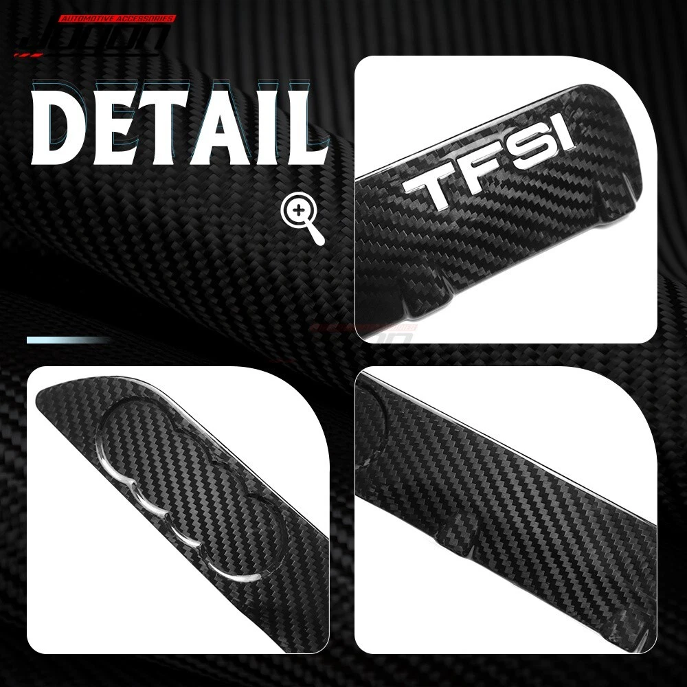 Dry Carbon Fiber For Audi RS3 S3 RSQ3 TTRS 2.5T 2019-2024 Engine Hood Cover Trim - Picture 2 of 15