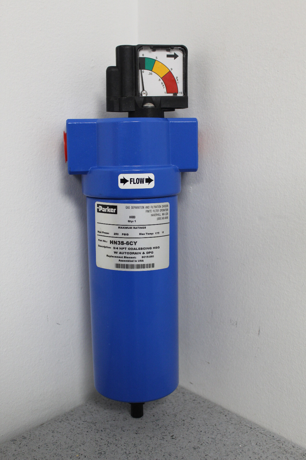 BRAND NEW Parker HN3S-6CY 3/4" NPT Finite H-Series Filter Housing Coalescing