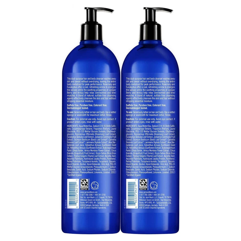 Limpiador Energizante Jack Black Turbo Wash para Cabello y Cuerpo - Paquete de 2 - 23 OZ Foto 4 de 4