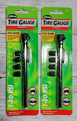 #ad SLIME Tire Gauge Low Pressure 1 20 PSI 2 Pack New $7.79