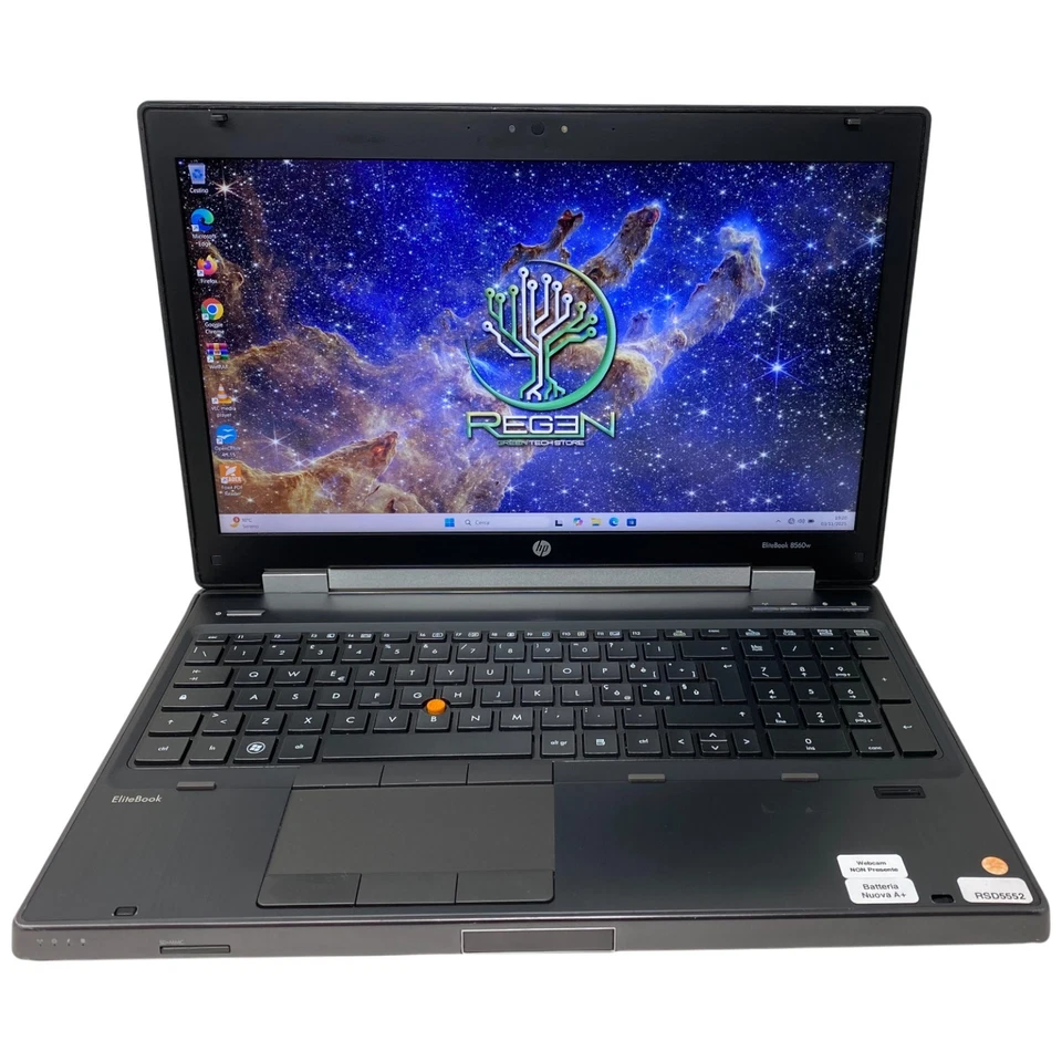5552 PC Portatile Notebook 15.6” HP Elite 8560W i7 16Gb Ram 256Gb SSD Gar. 12M - Immagine 2 di 4