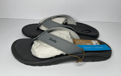 NWT OluKai Ohana Men's Beach Sandals Water Resistant Ash Rock Comfort Flip Flops