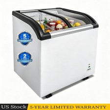 4.6 Cu.ft Curved Top Display Freezer Sliding Glass Lid Ice Cream Mobile Freezer