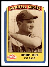 Johnny Mize 1990 Swell Baseball Greats #90 New York Giants MLB READ FREE SHIP