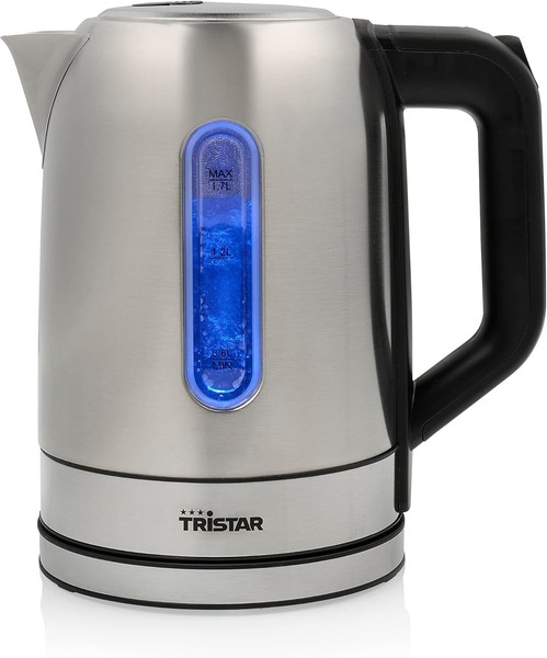 Tristar WK-1344 Edelstahl-Wasserkocher – 1,7 L – 2200 W – 360° Rotierbar, Silber-image
