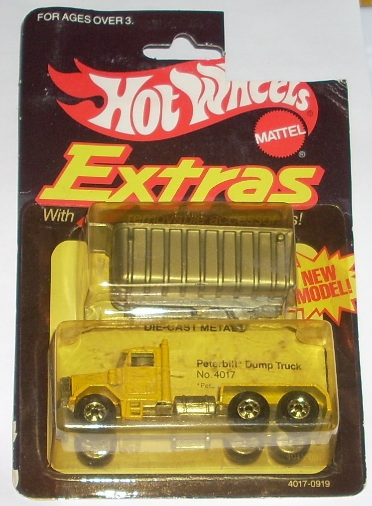 hotwheels EXTRAS  1983年 レア　トラック ビンテージ Vintage 1983 Hot Wheels 4017 Extras PETERBILT DUMP TRUCK Yellow