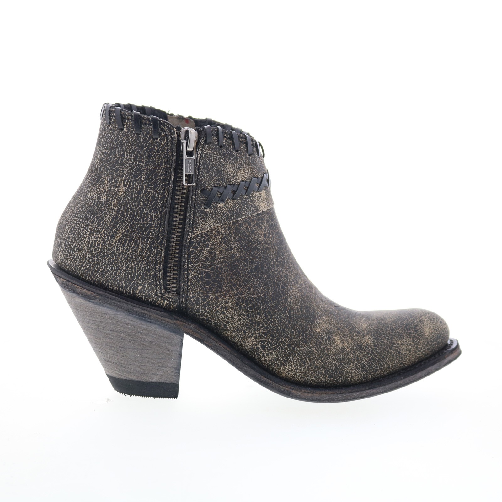 Женские серые кожаные сапоги в западном стиле на молнии Jama Old West с острым носком 18155 22590₽