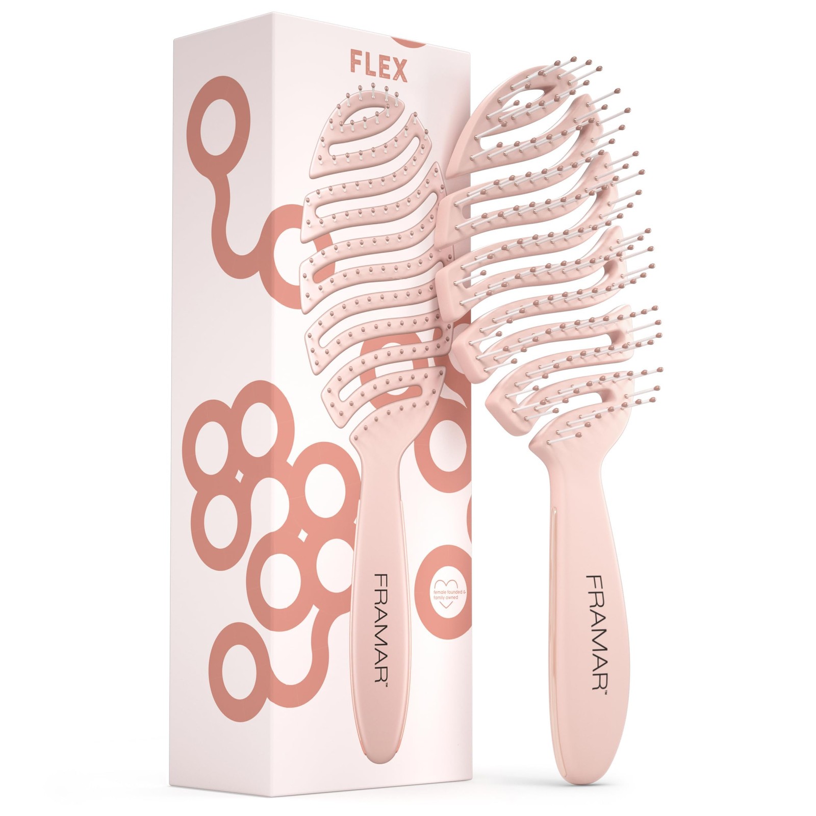FRAMAR Wet Hair Brush Rose Gold – Flexible Women, Champagne Flex
