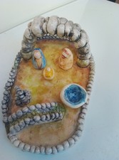 presepe in ceramica artigianale fatto a mano pezzo unico spedizione gratuita 