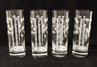 Vtg. Noritake Sasaki Bamboo Etched Tom Collins Highball Glasses 7" holds 14 oz