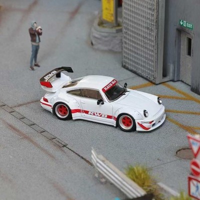 PORSCHE 911 - RWB 964 GT Wing  - white / red - STAR 1:64