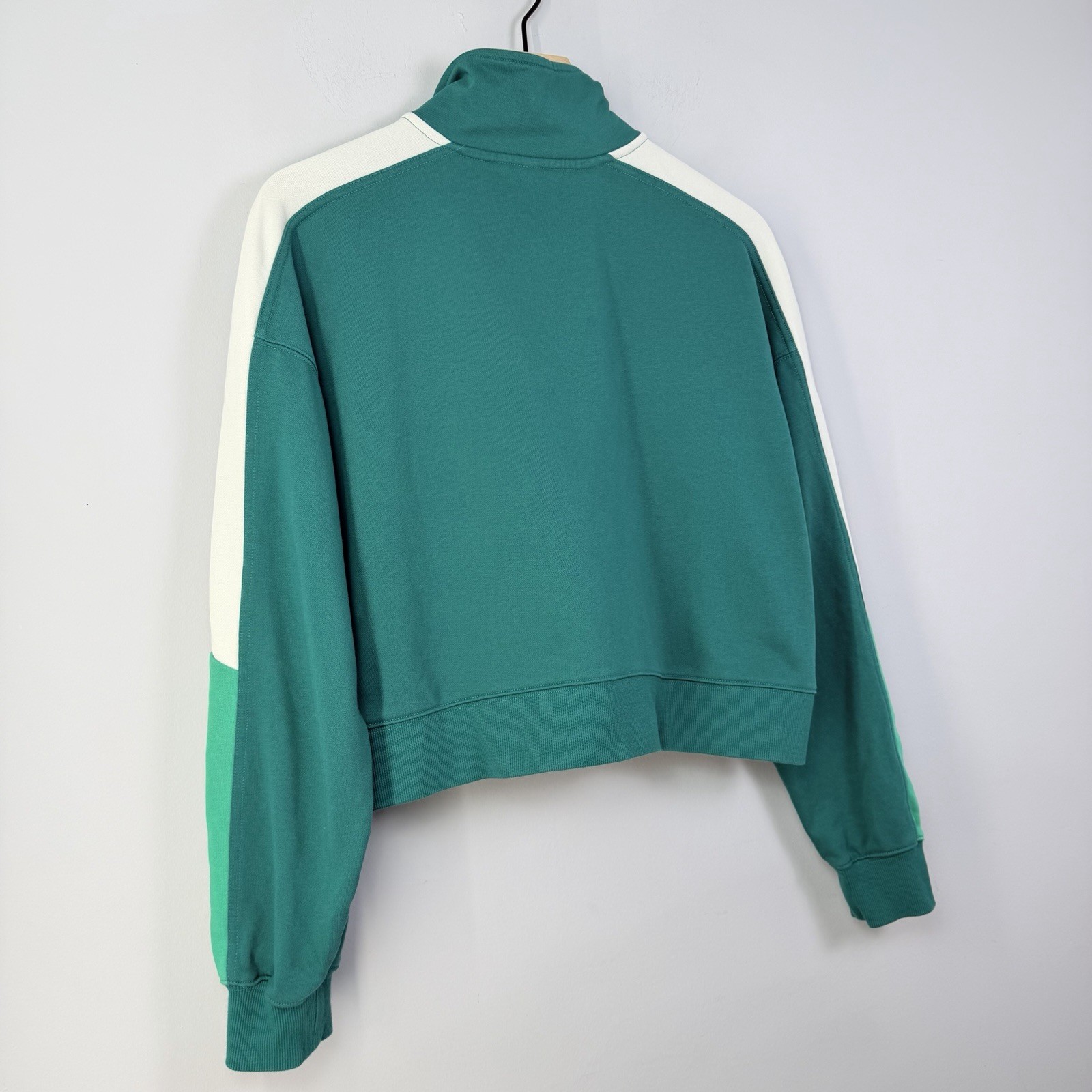 Fabletics Cropped Quarter Zip Pullover Green Colo… - image 5