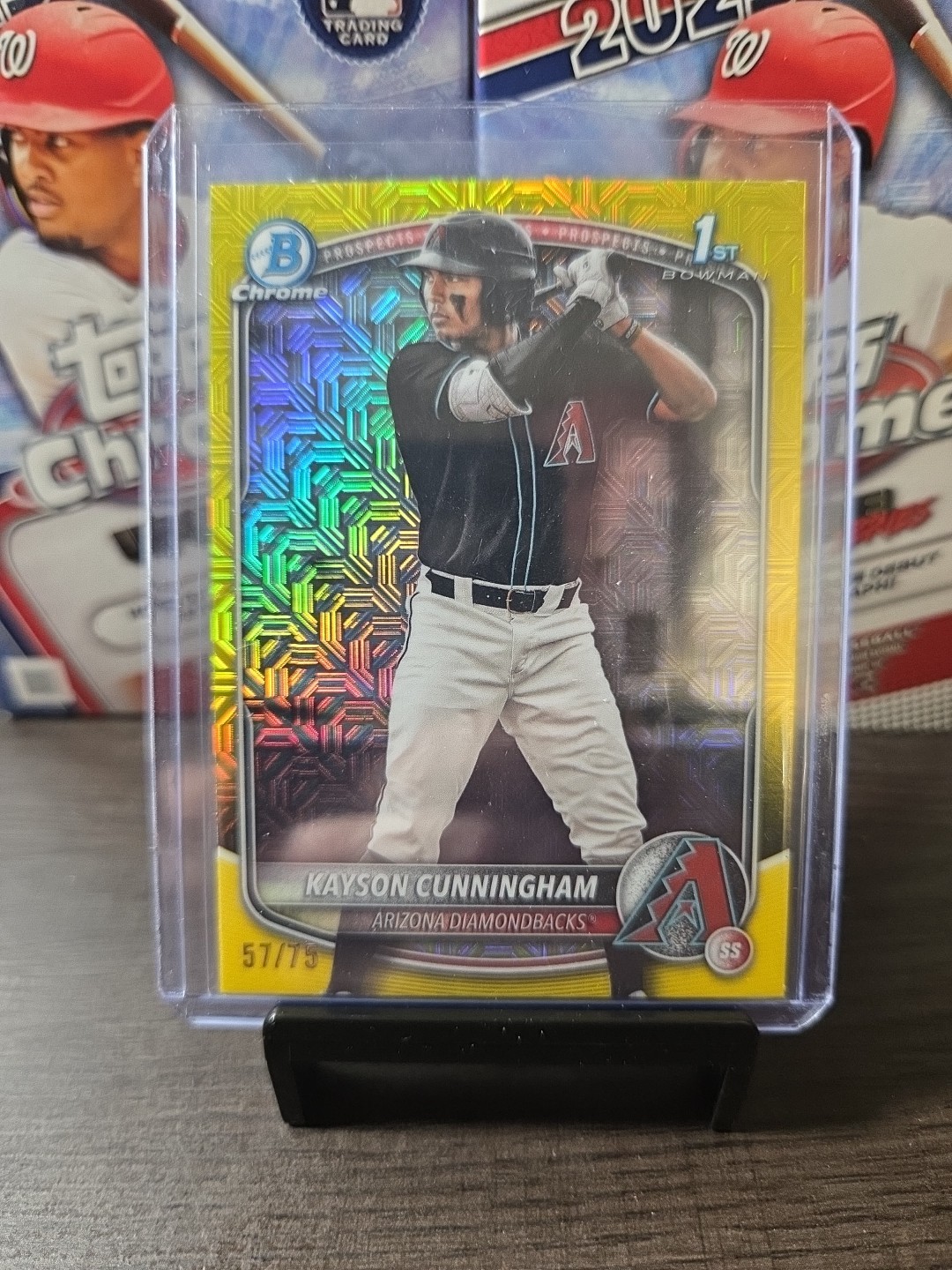 2025 Bowman Draft Kayson Cunningham Chrome Yellow MoJo Refractor /75 1st