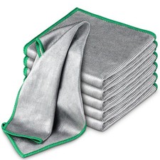 Airlab Glass Polishing Cloth Streak Free 12 Inch x 12 Inch, Sliver, Pack of 6