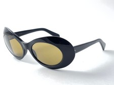 VINTAGE FILOS OVAL BLACK FRAME 1960'S MIDCENTURY SUNGLASSES MADE IN ITALY