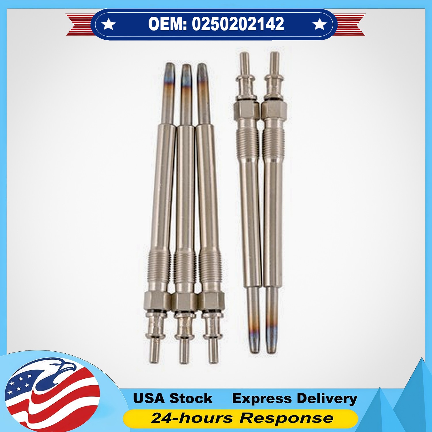 For Dodge Sprinter 2500 3500 Bosch Diesel Glow Plugs Set of 5 80036