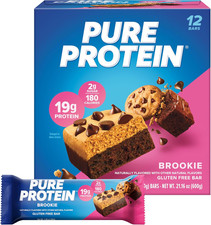 Pure Protein Bars Brookie Flavor High Protein Low Sugar Gluten Free Snack 12 Ct