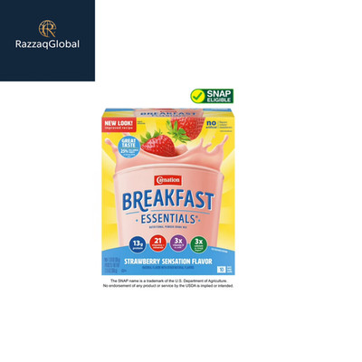 Carnation Breakfast Essentials Protein Shake Mix Strawberry Sensation 10 Count