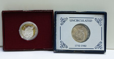 (2) 1982 Proof/Unc George Washington Proof Commem. Halves Silver Box/Coa.
