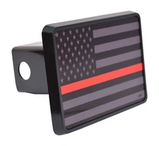 Rogue River Tactical Subdued Thin Red Line Flag Trailer Hitch Cover Plug US F...