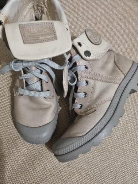 Women Palladium Boots Grey Leather 40