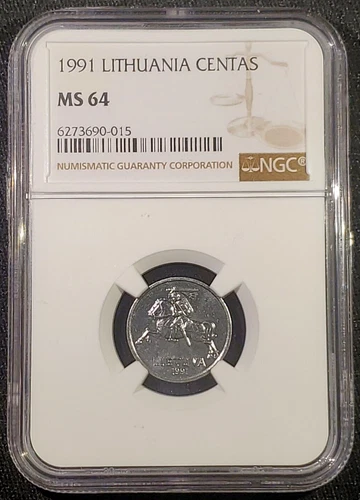 1991 LITHUANIA 1 CENTAS - NGC MS 64