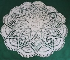 New Crochet Handmade White 20.5 inch Centerpiece Doily