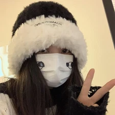 Women Winter Beanie with Thick Warm Plush Lining and Ear Covers Protection