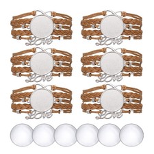 Bracelet Blanks for Jewelry Making 6pcs 25mm Brown