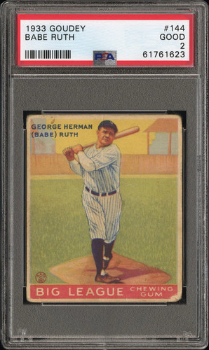 1933 Goudey Babe Ruth #144 PSA 2
