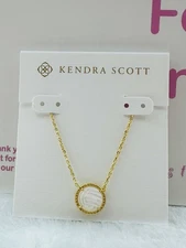Kendra Scott Volleyball Gold Short Pendant Necklace