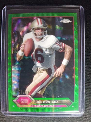 2023 Topps Composite #16 Joe Montana Topps Chrome Green Wave Refractor #/99