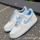 Nike Air Force 1 '07 LV8 Shoes Light Bone Lt Armory Blue FQ8714-005 Men's Sizes