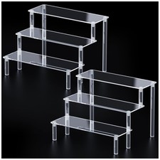 2 Packs Acrylic Display Stand Riser,3 Tier Perfume Organizer Cupcake Stand Ac...