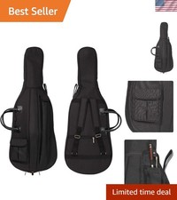 CB-5001 Cello Soft Case Travel Gig Bag 4/4 Full Size With Multiple Pockets an...