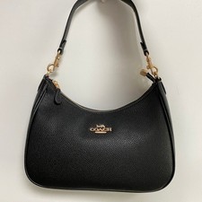 Coach CJ517 Hobo Shoulder Bag Black Leather Women's Hand Bag A FREE SHIPPING
