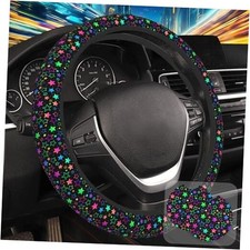 Steering Wheel Cover for Women, Anti-Slip Car Steering Wheel Colorful Stars