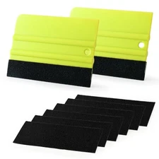  2PCS Vinyl Wrap Squeegee with 6PCS Squeegee Felt Fabric for Tint Film Green