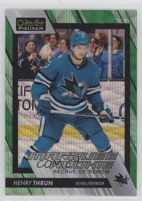2023-24 O-Pee-Chee Platinum Emerald Surge 6/10 Henry Thrun #265 Rookie RC 6eg