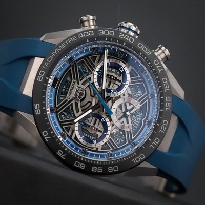 TAG Heuer Carrera Chronograph Extreme Sport 44mm COMPLETE Skeleton Dial Rubber