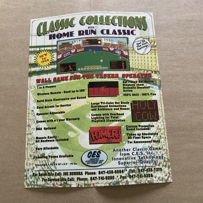 Original Creative Electronic Software Home Run Classic Arcade Game Flyer