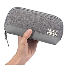 Wide-Opening Pencil Pen Case, Lightweight Spacious Pencil Bag Pouch Box Grey