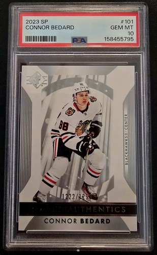 2023-24 Sp Rookie Authentics Connor Bedard #101 1222/1299 (RC) PSA 10!