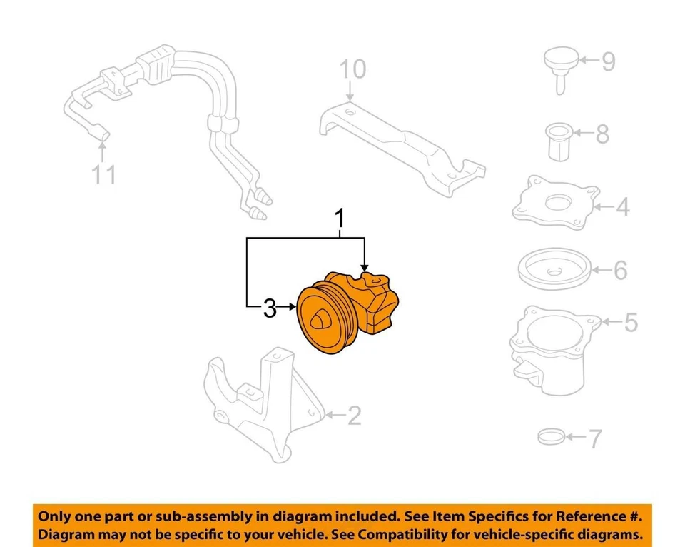 Power Steering Pump Fits 99-01 IMPREZA 2499409 Foto 3 de 4