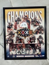 Super Bowl 32 Denver Broncos Commerative Art Picture - Framed
