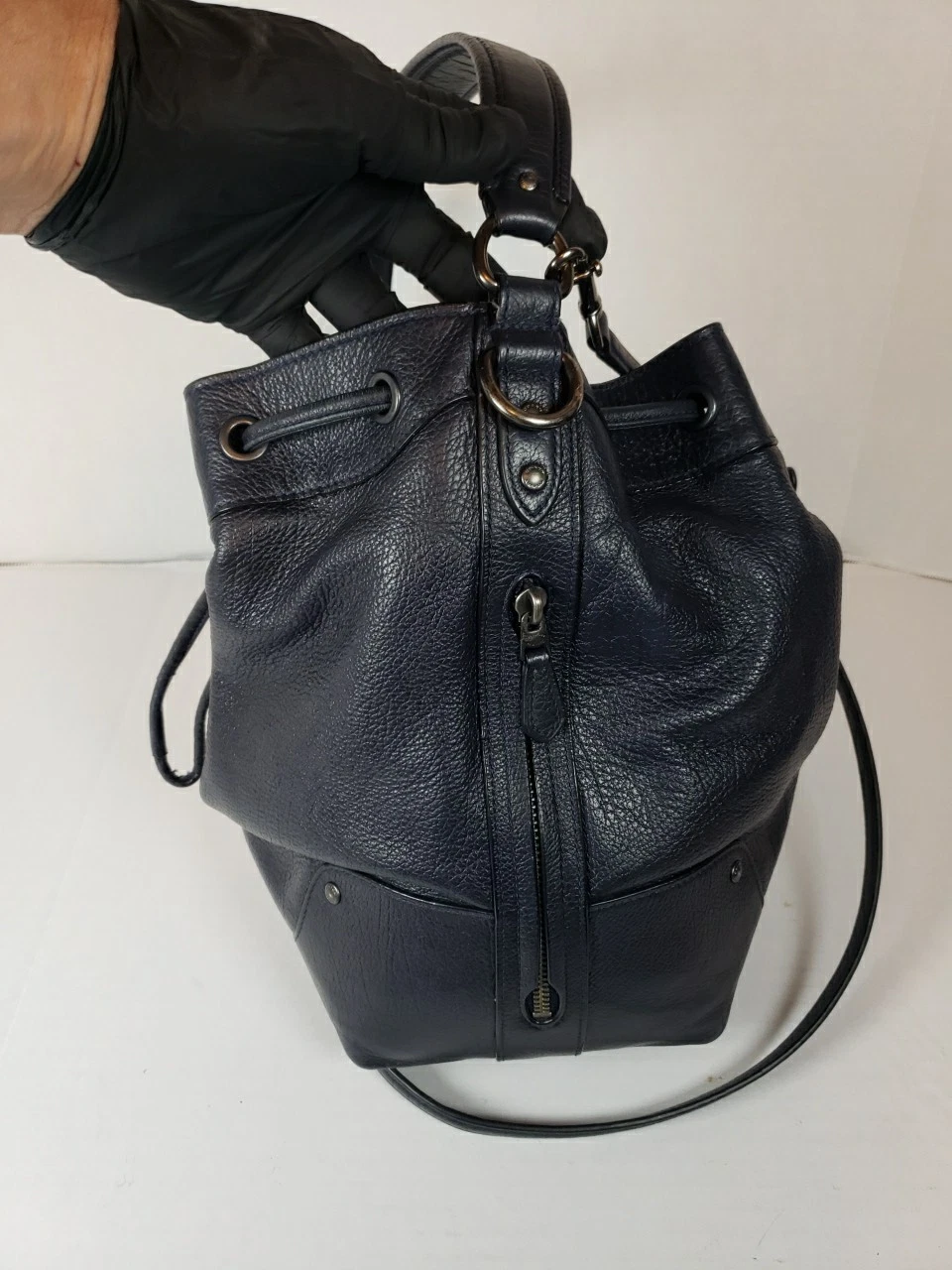 Borsa a tracolla Coach blu notte GRANDE standard Topolino con coulisse F35684