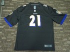 SEWN DEION SANDERS #21 PRIMETIME BALTIMORE RAVENS BLACK NFL GAME FOOTBALL JERSEY — photo 6