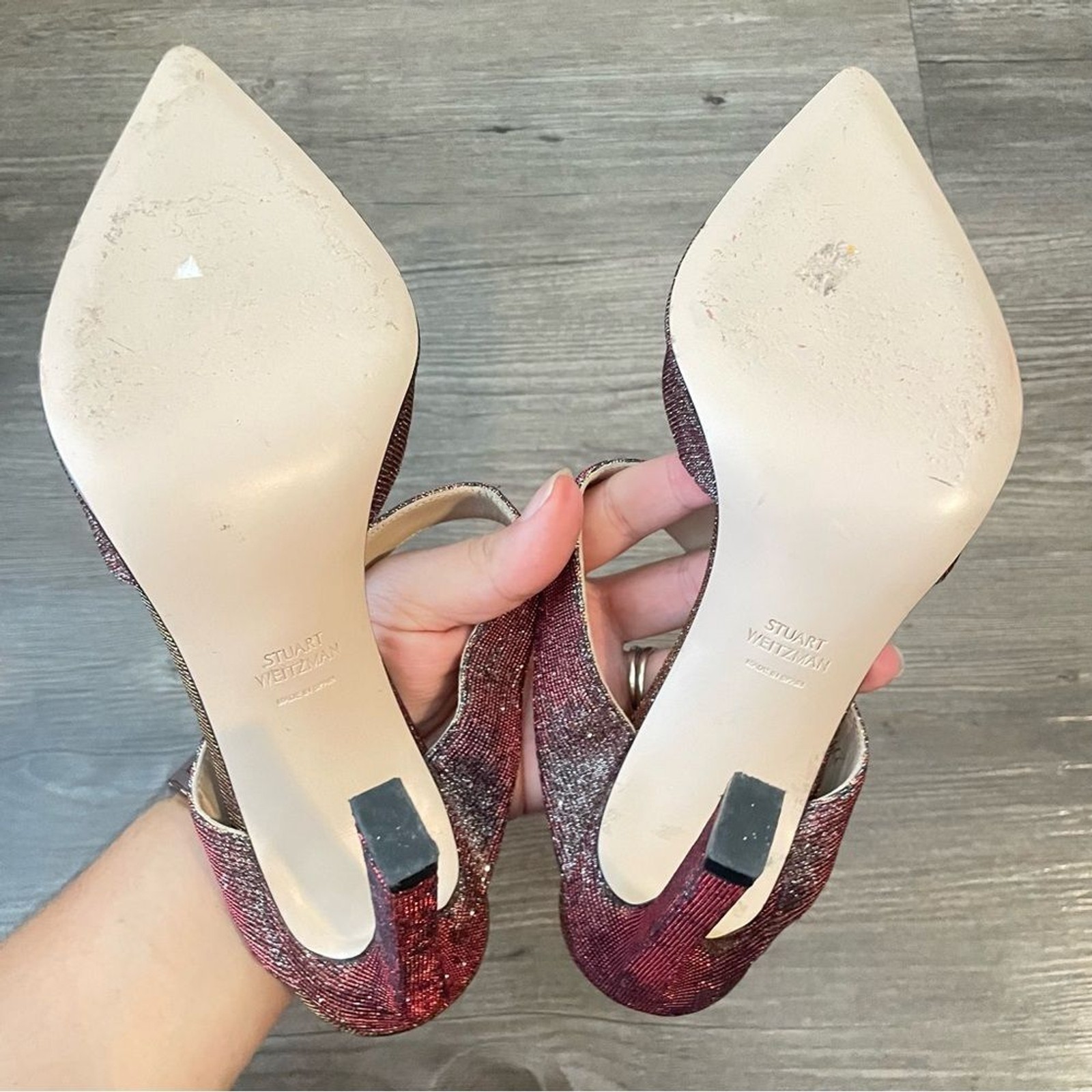 Stuart Weitzman Bronze Brown Eventally Mules Poin… - image 8