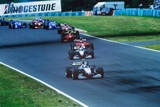 Mika Hakkinen McLaren MP4 13 Mercedes leads David Coulthard McLare- Old Photo 8