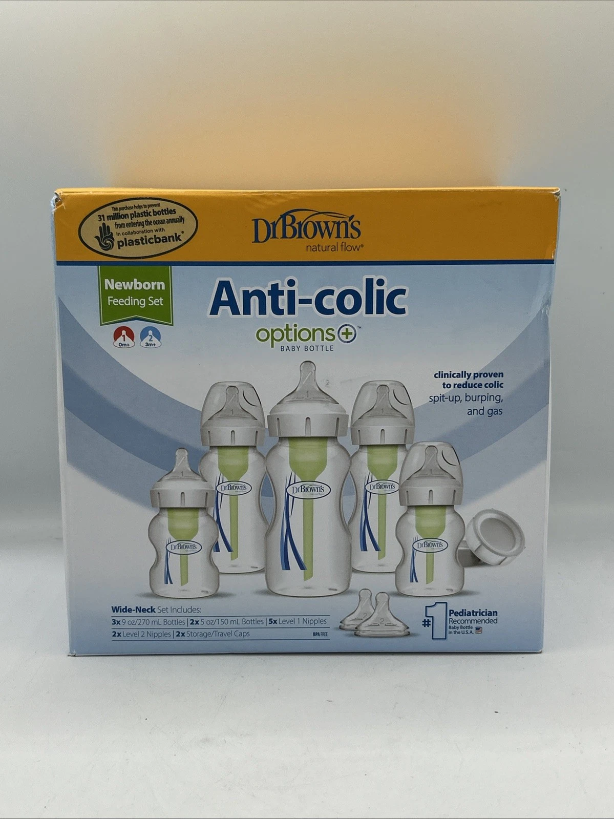 Dr. Brown's Options+ Wide-Neck Newborn Feeding Set WB09600 New